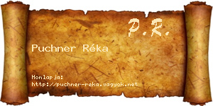 Puchner Réka névjegykártya
